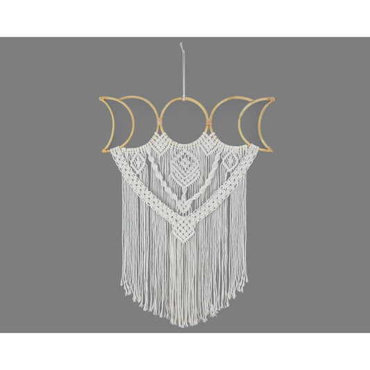 Moon Phases Bamboo Macrame Wall Hanging