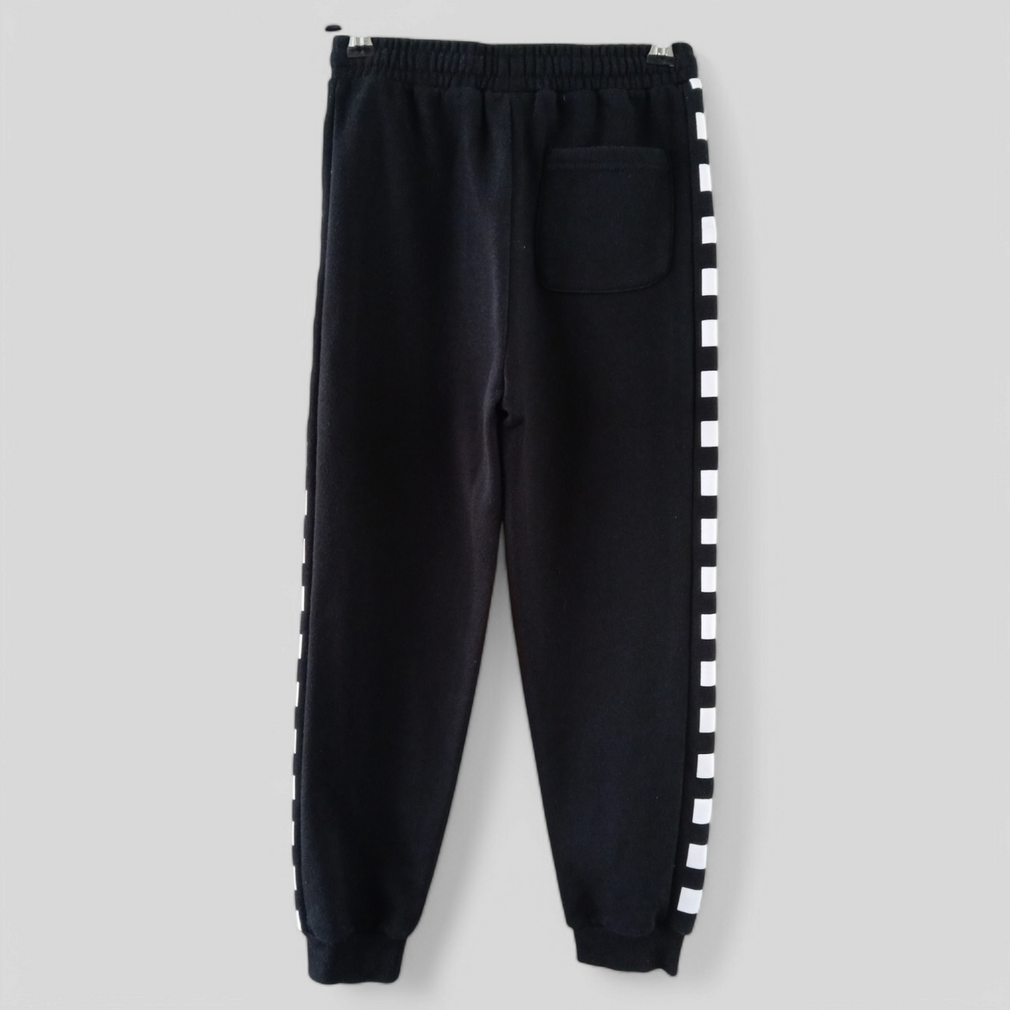 (7) Hot Wheels | Black Tracksuit Pants with Chequred Flag sides