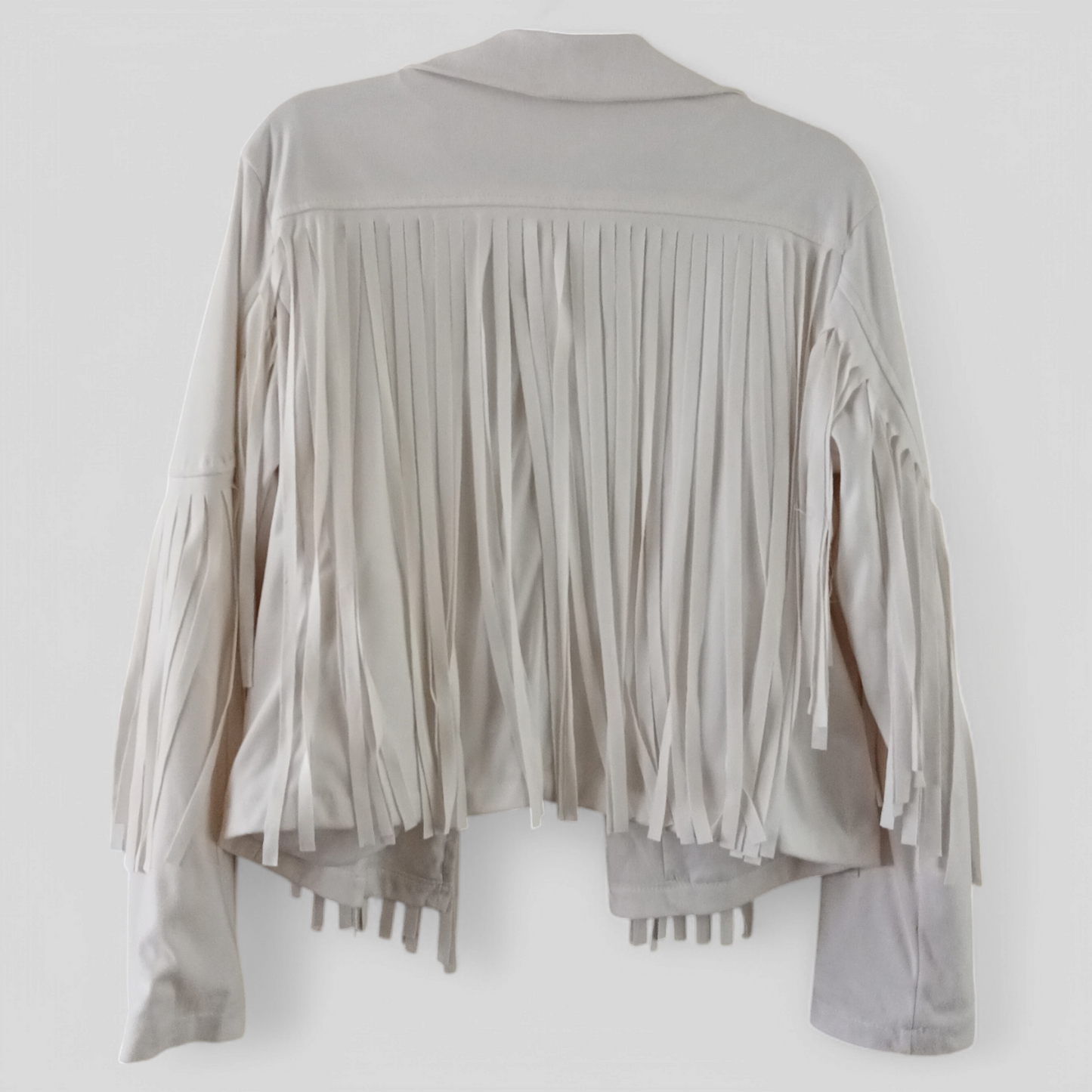 (S) Shein | White Fringe Jacket