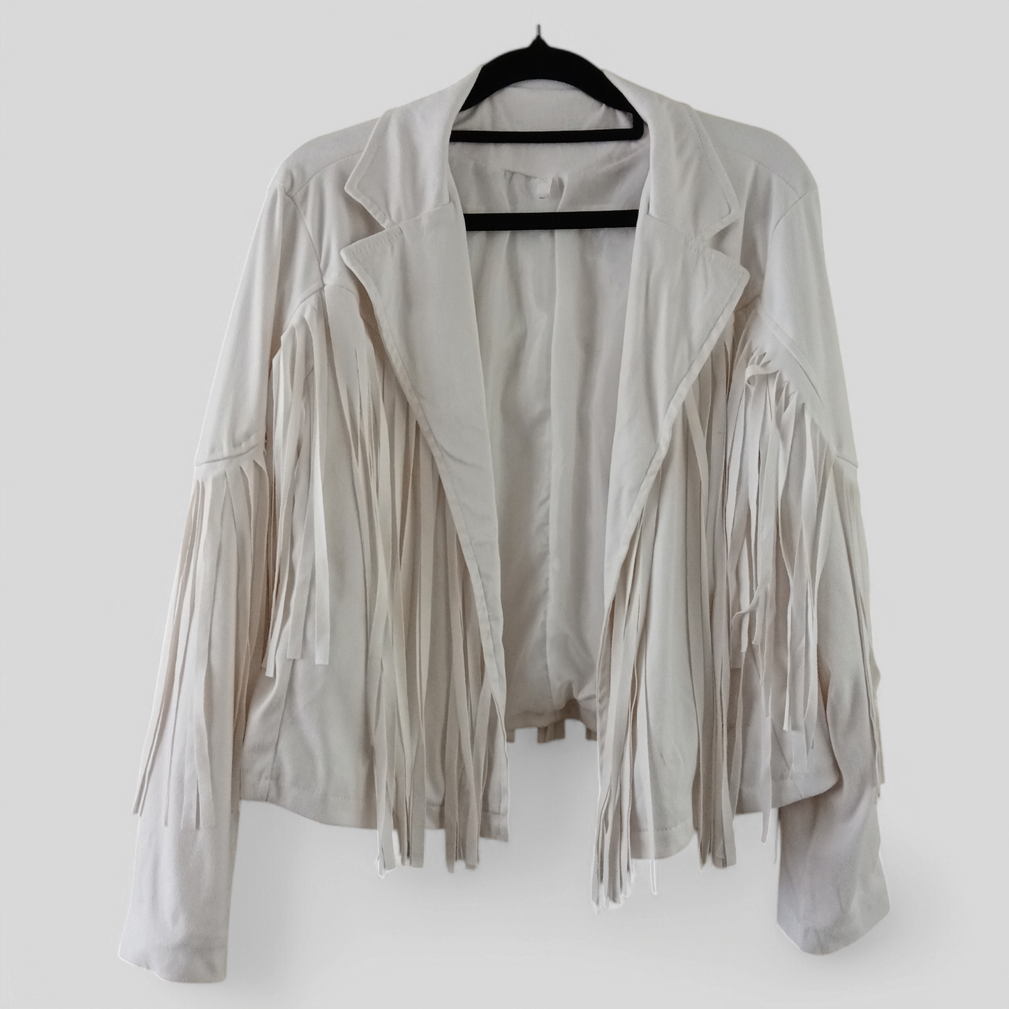 (S) Shein | White Fringe Jacket