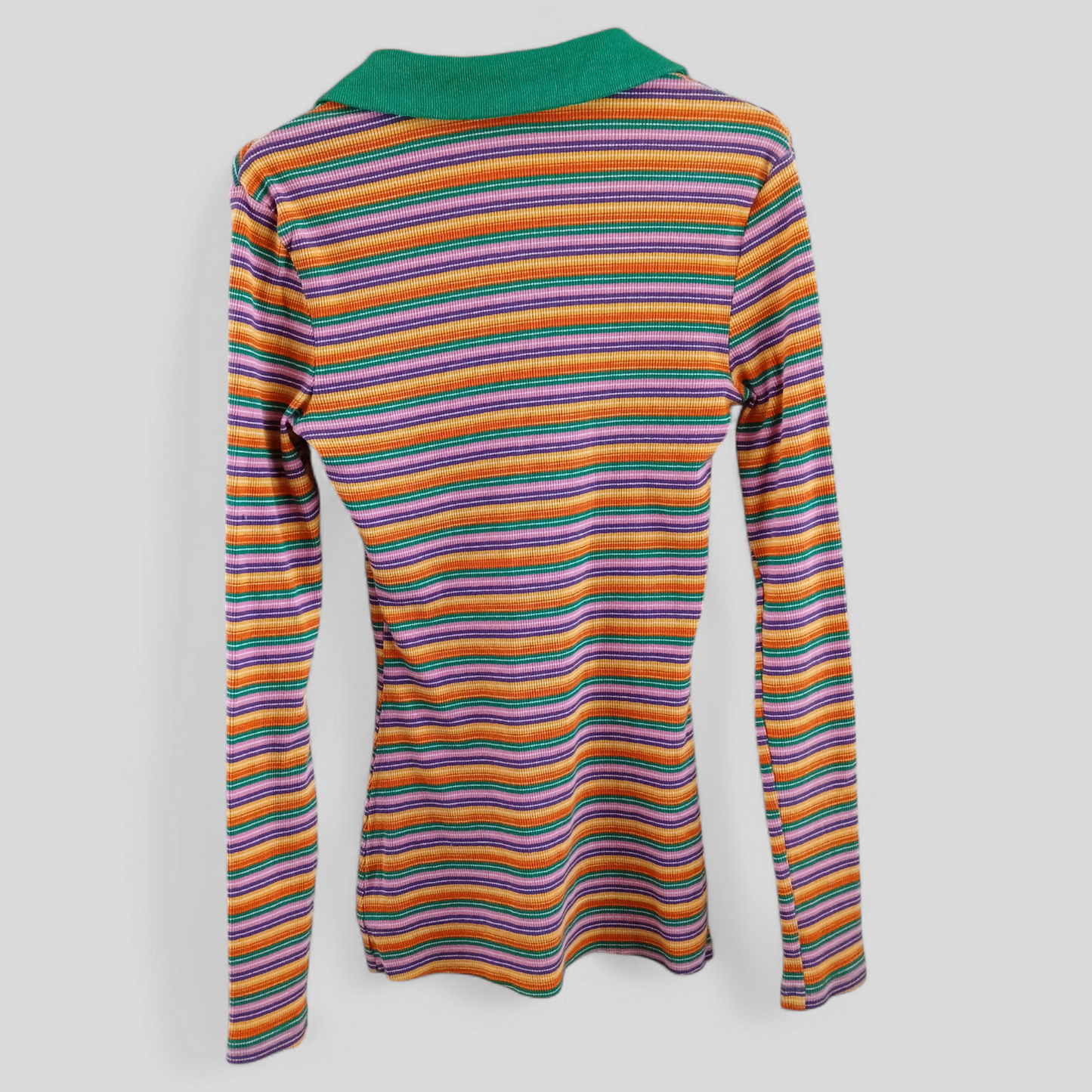 (S) Shein | L/S Colourful Striped Collared Shirt