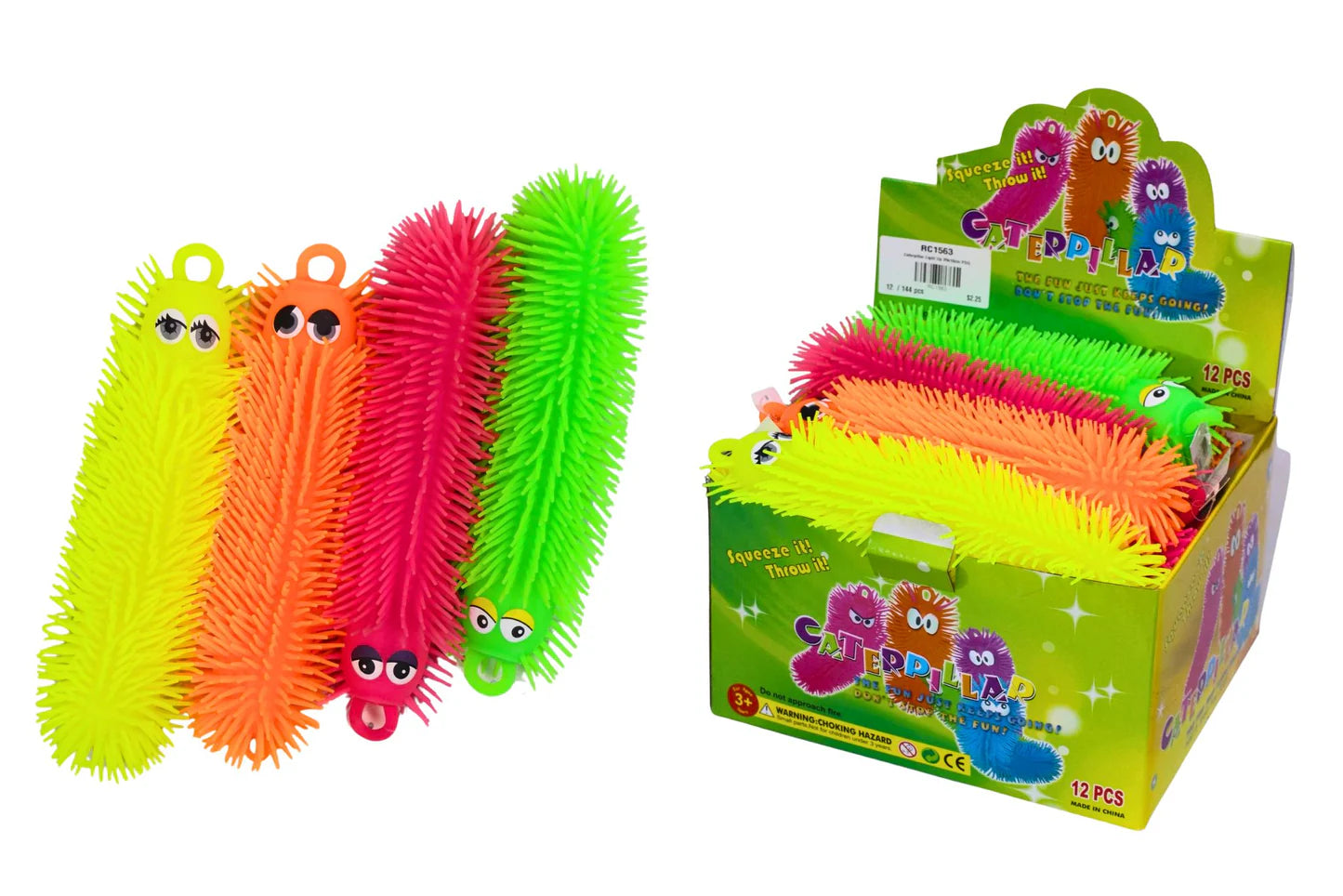 Caterpillar Stretch Squeeze Toy w/Lights Asstd