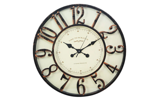 51cm Rustic Brown Wall Clock