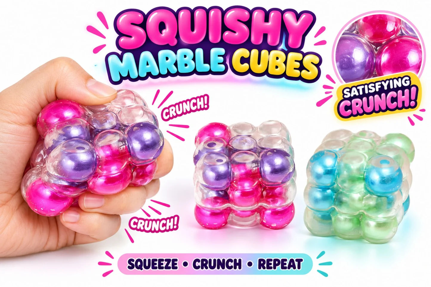 Image of Squishy Crunchy Marble Cube