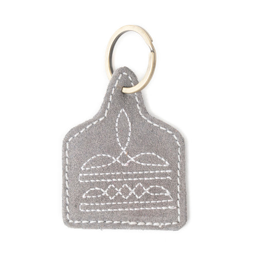 Saddle Mark Embroidered Leather Key Fob