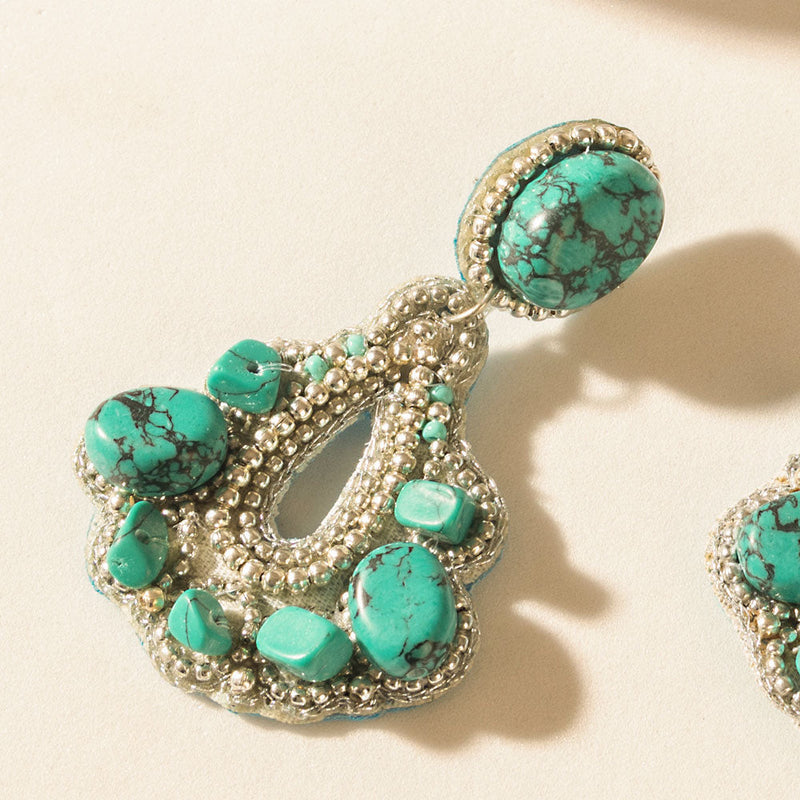 Image of Sonoran Stone Halo Earrings