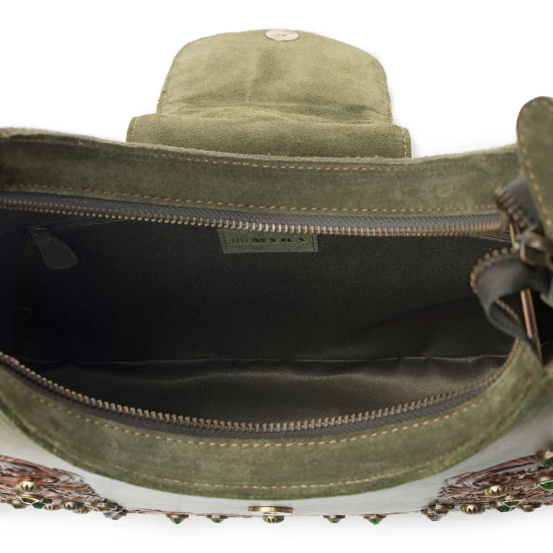 Sierra Grove Handtooled Leather Bag in Western Fern