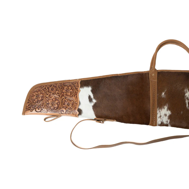Redstone Divide Handtooled Hairon Leather Gun Case