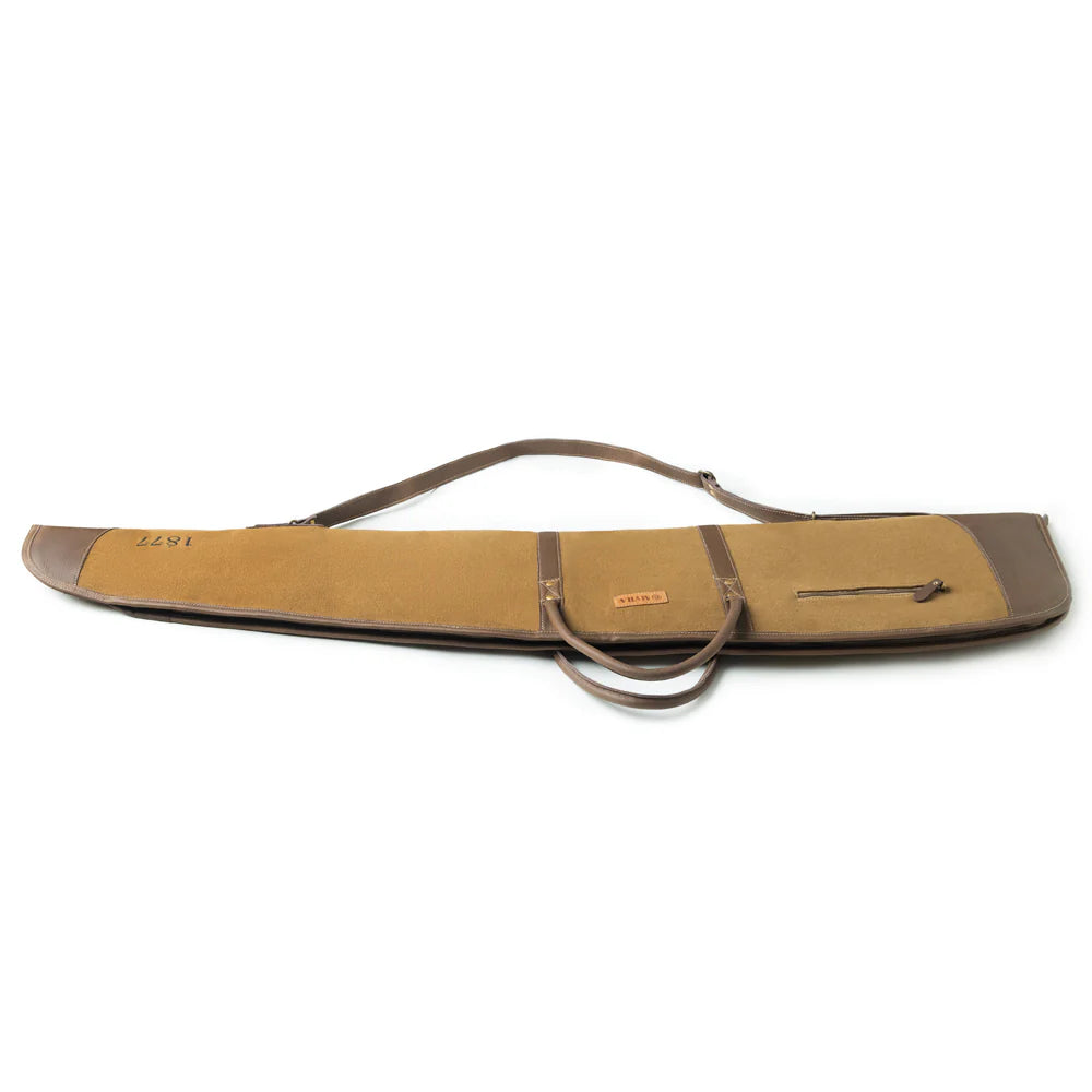 Image of Long Range Cotton Leather Rifle Case in Antique Olive