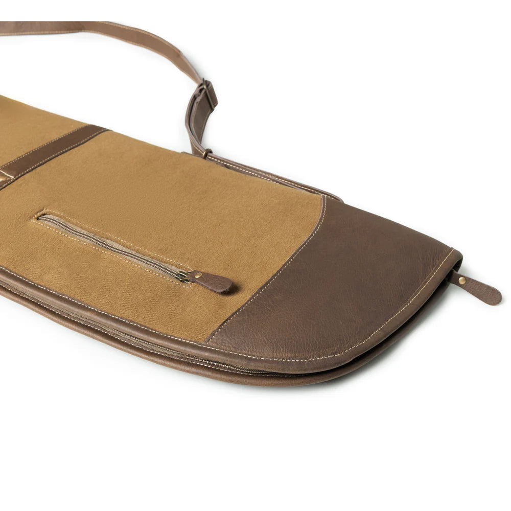 Image of Long Range Cotton Leather Rifle Case in Antique Olive