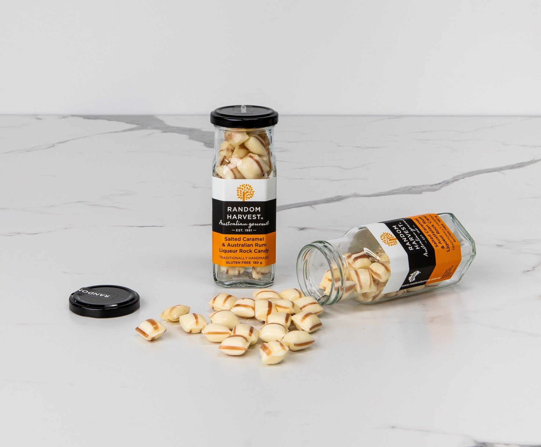Image of Salted Caramel & Australian Rum Liqueur Rock Candy 180g | Random Harvest Gourmet