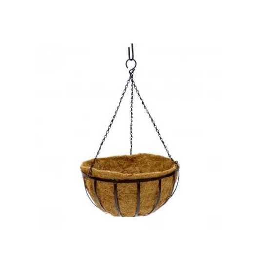 HANGING BASKET 30CM WITH LINER MANCHESTER BLACK