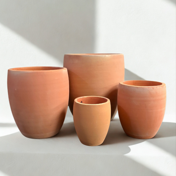 (2/4) Terracotta Barrel Pot Plain 38x42cm(H)