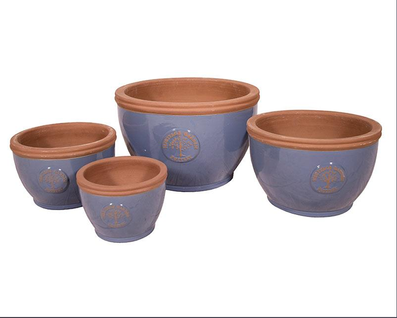(2/4) Glazed Blue Summer Pot 31x20cm(H)