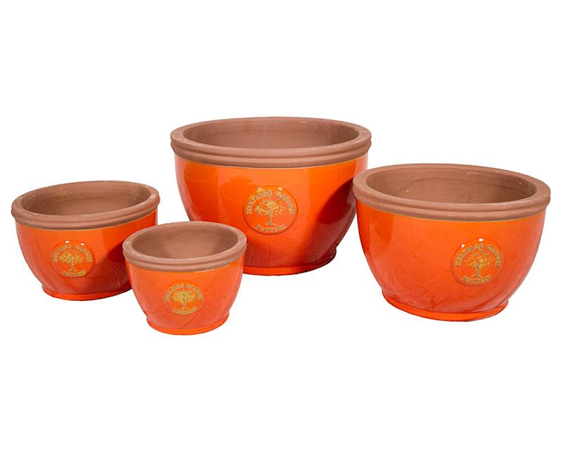 (2/4) Glazed Orange Summer Pot 31x20cm(H)