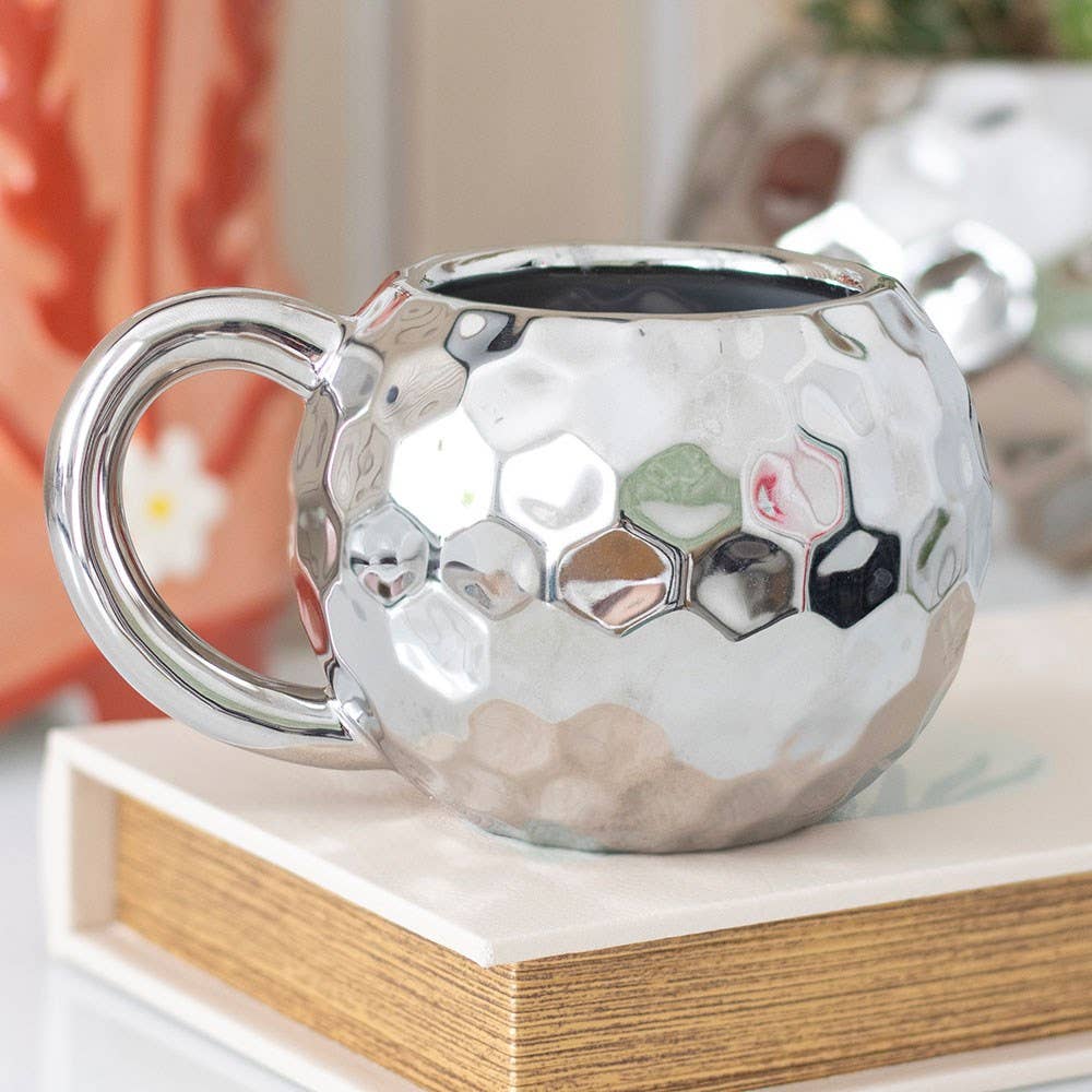 Silver Disco Ball Shaped Mug