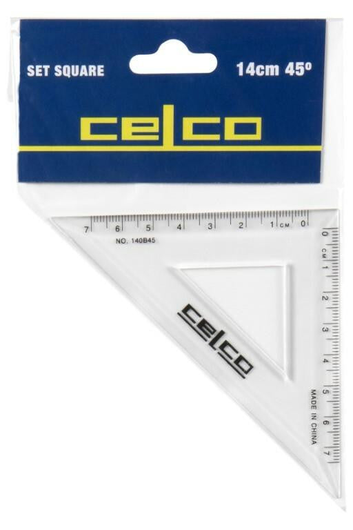 Celco 45 Degree Set Square 14cm Clear