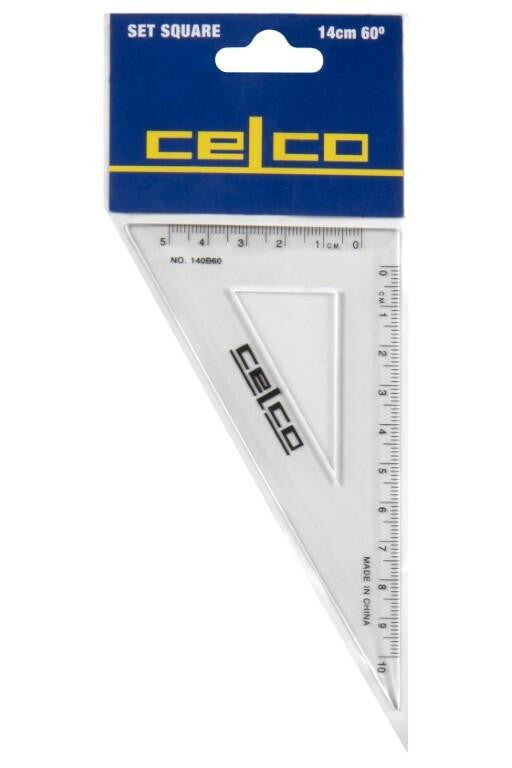 CELCO 60 DEGREE SET SQUARE 14CM CLEAR