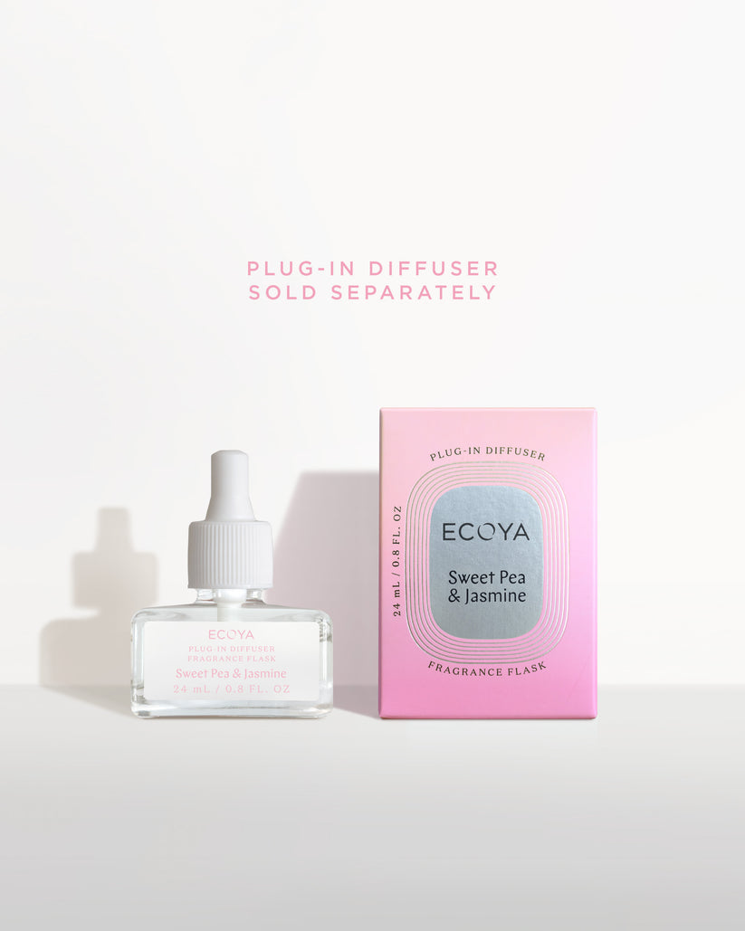 Ecoya | Plug-In Diffuser Fragrance Flask: Sweet Pea & Jasmine