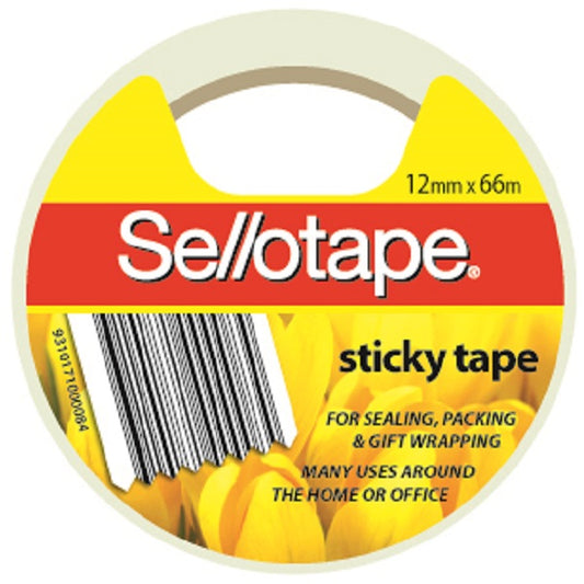 TAPE STICKY SELLOTAPE 12MMX66M