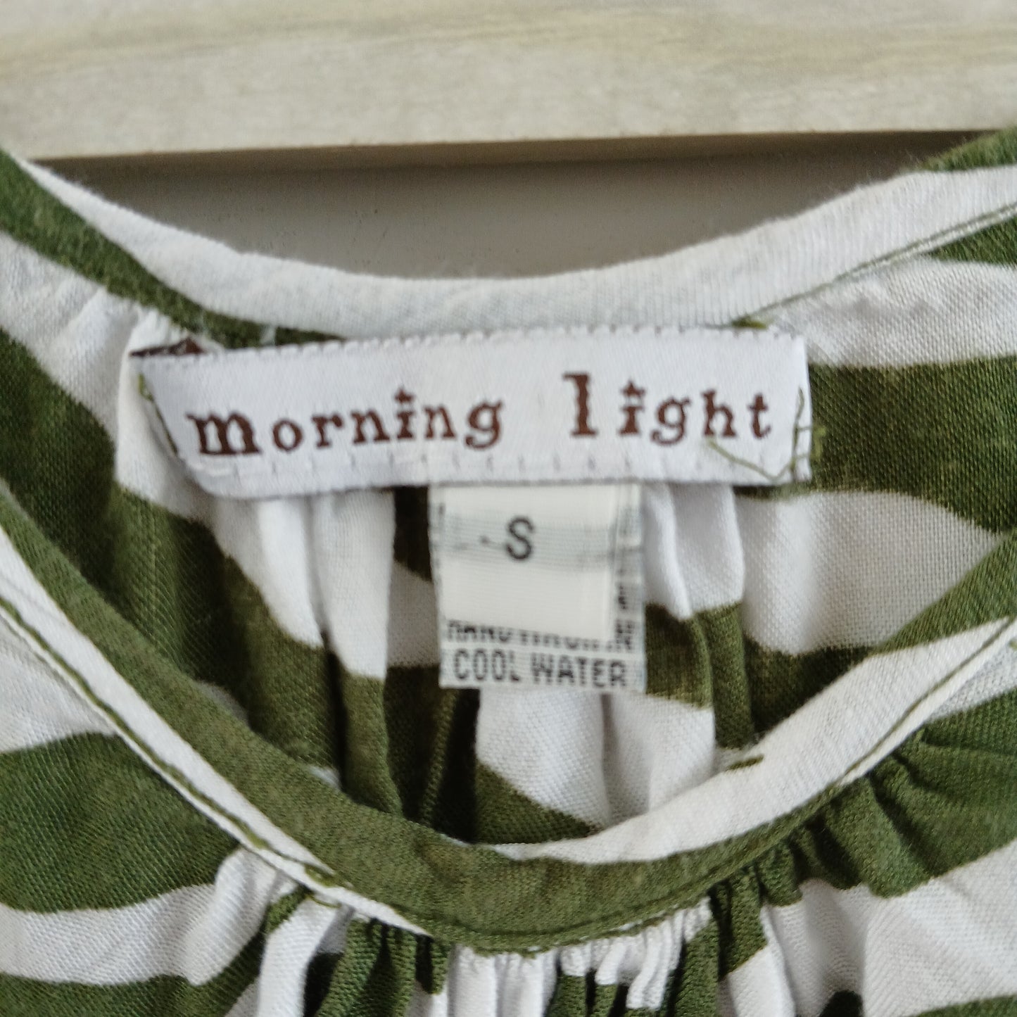 (S) Morning Light Green/ White patterned dress