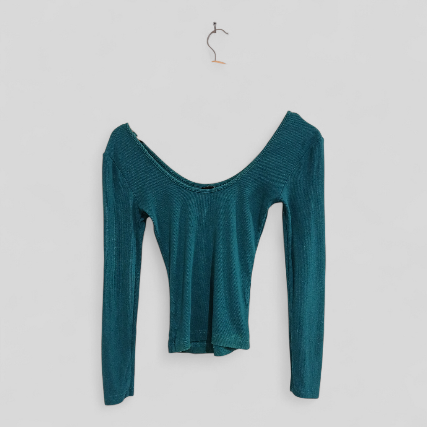 (XS) White Sandstorm | Teal LS Blouse