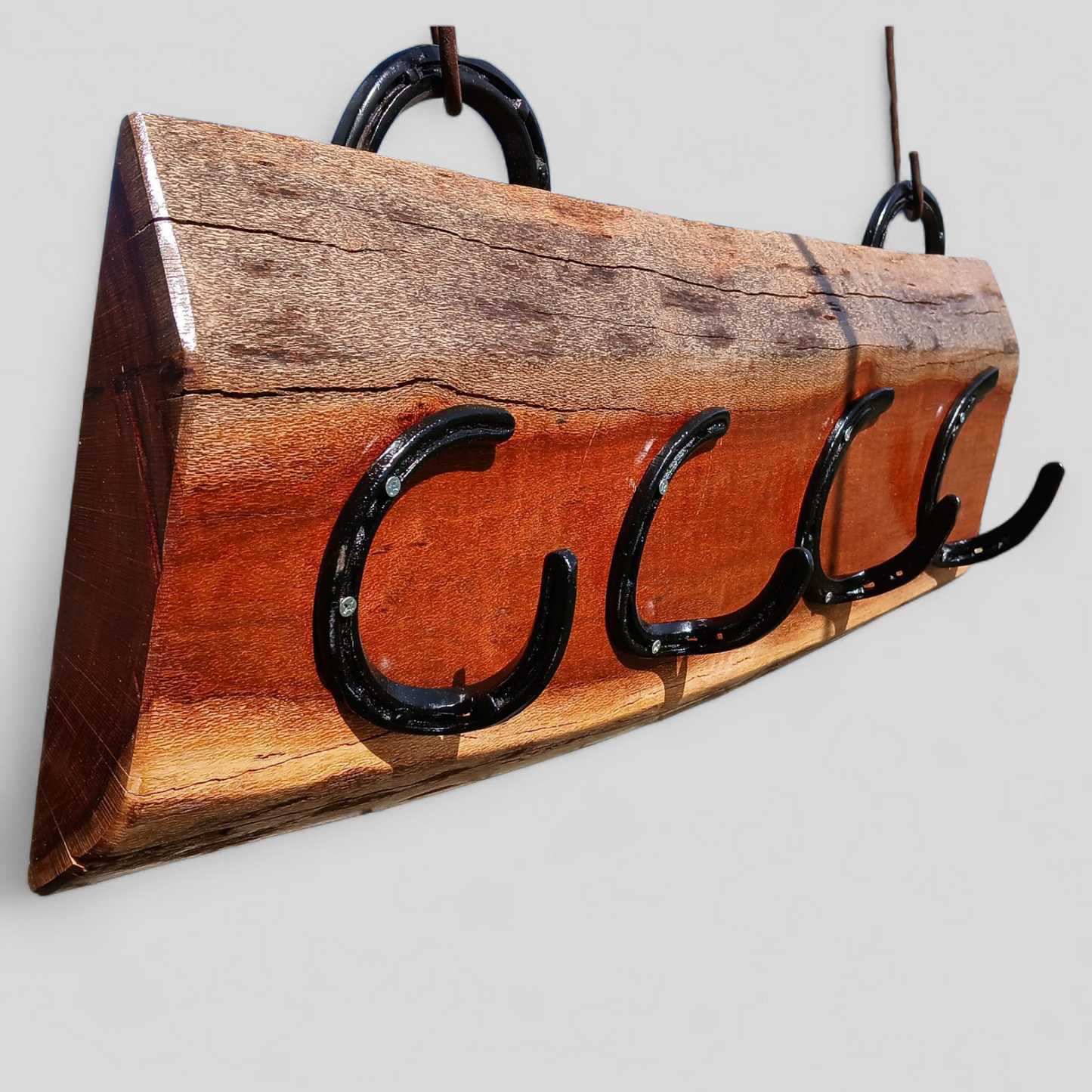 Beefwood & Horseshoe Hanging Rack