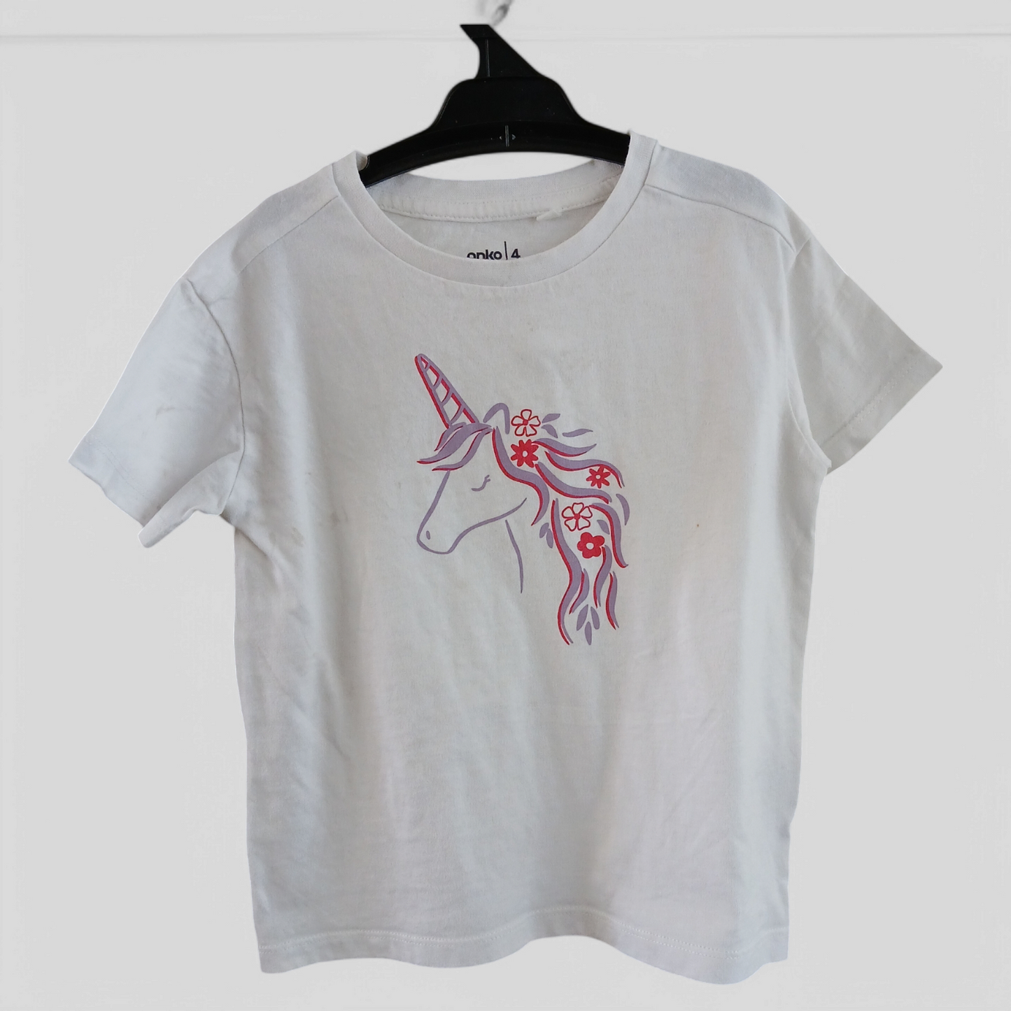 (4) Anko | White Unicorn Tee