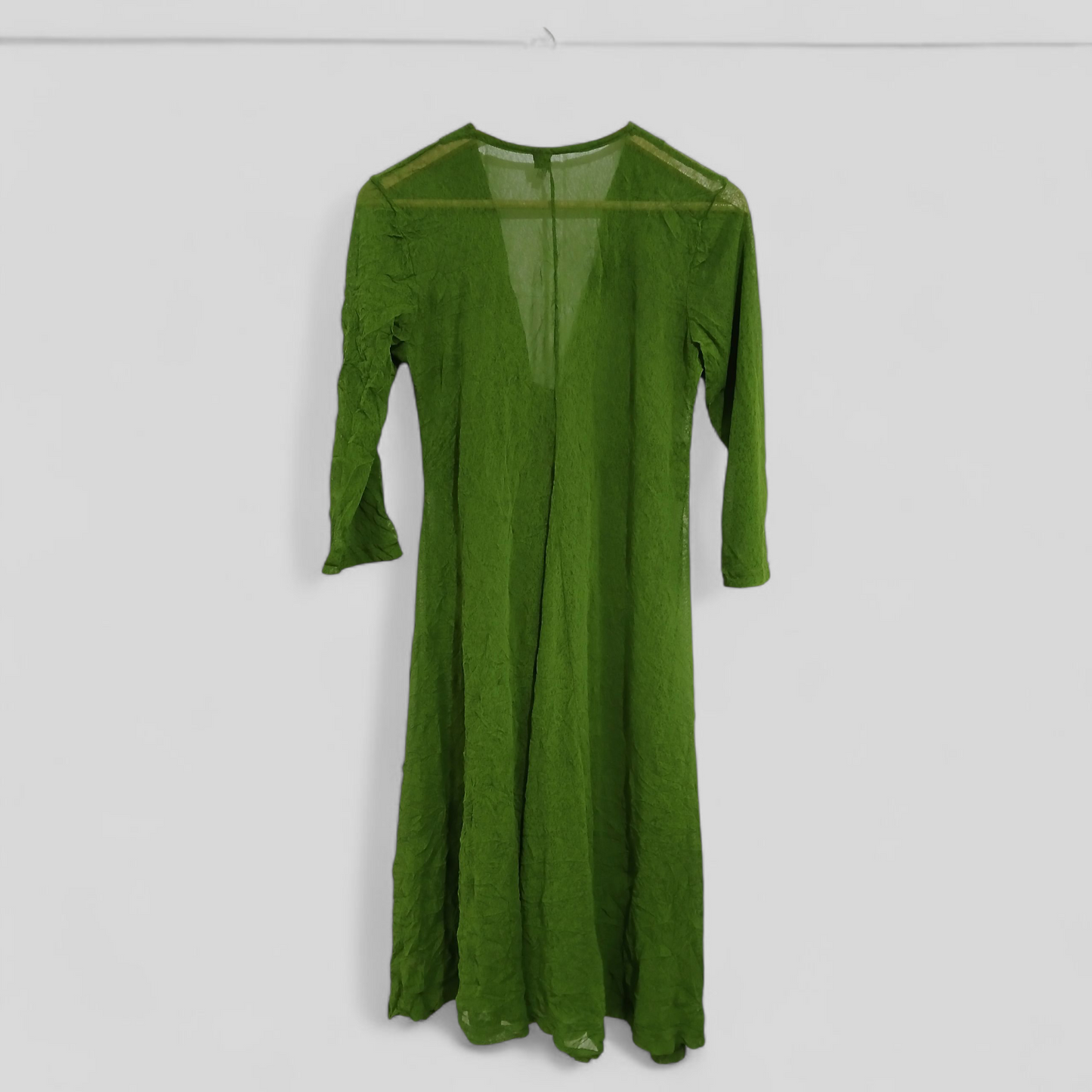 (14) Zebra | Sheer Long Green Cardi