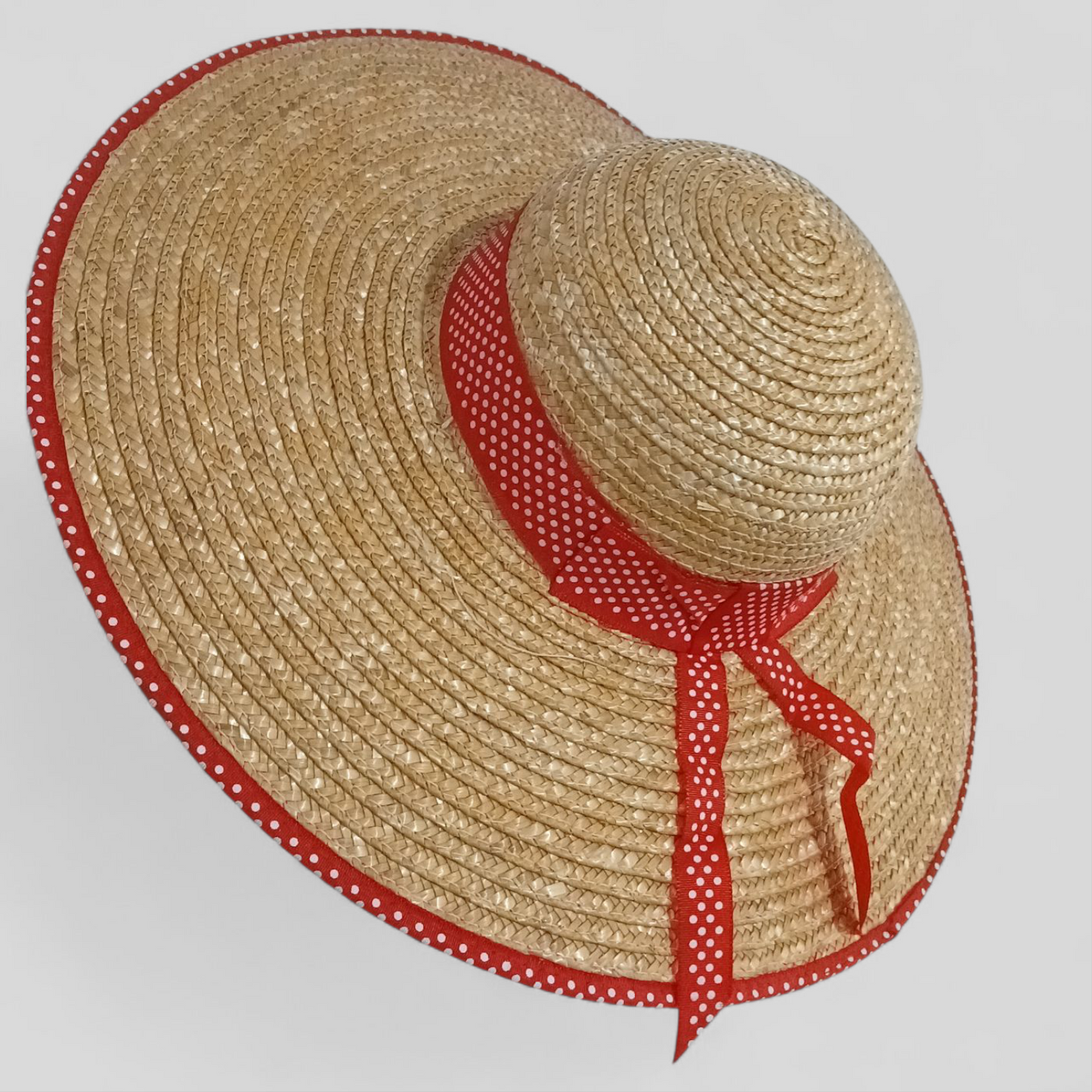 (S) Straw Hat Polka Dot