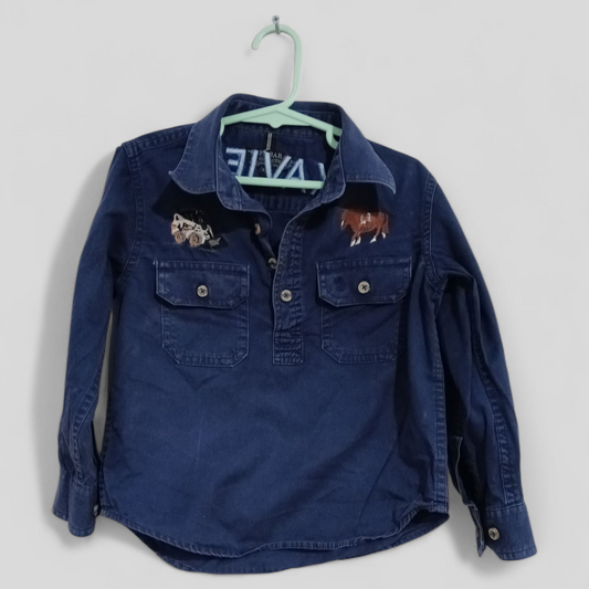 (3JNR) Pilbara | Navy Work Shirt