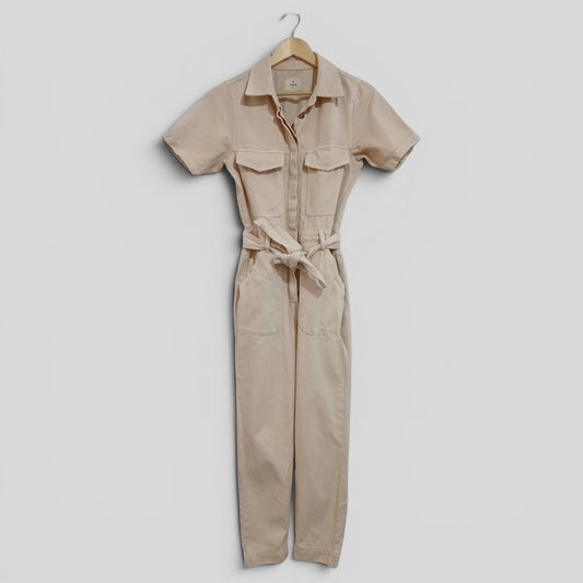 (6) Target | Cream Denim Jumpsuit