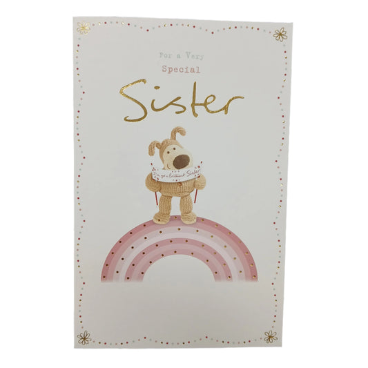 Birthday Sister Card | Pup on Rainbow