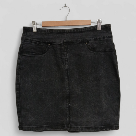 (12) Rivers | Black Denim Skirt