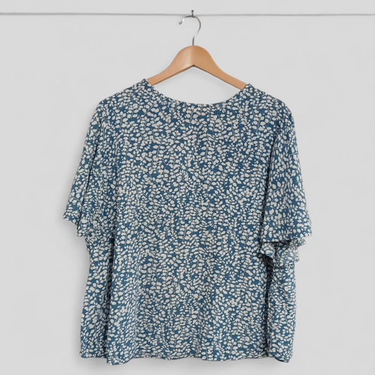 (20) Anko | Blue Patterened Blouse