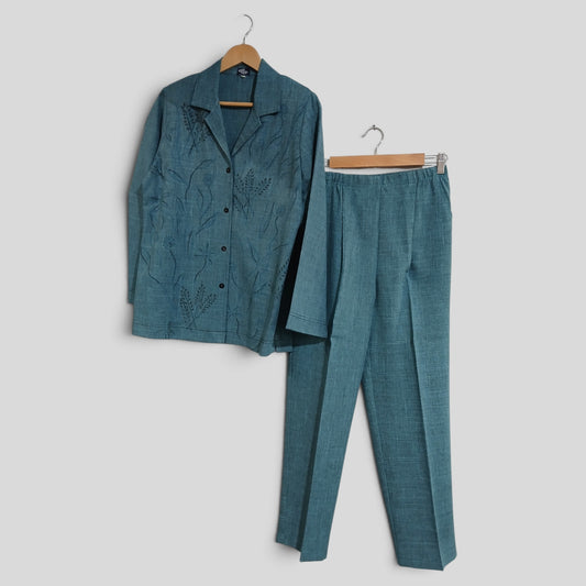 (S) Renzi Vorsa | Green Blouse Pants Set
