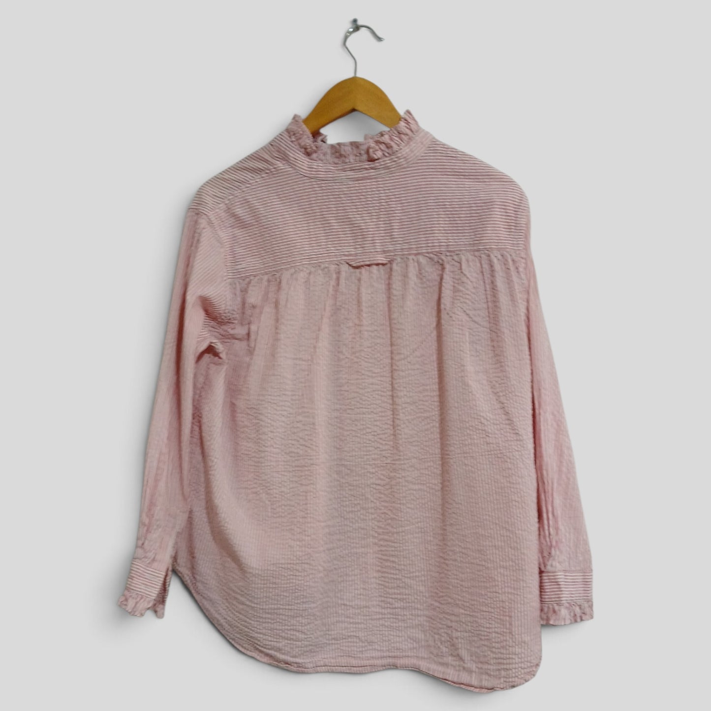 (L) Who's Charlie | Pink Striped LS Shirt