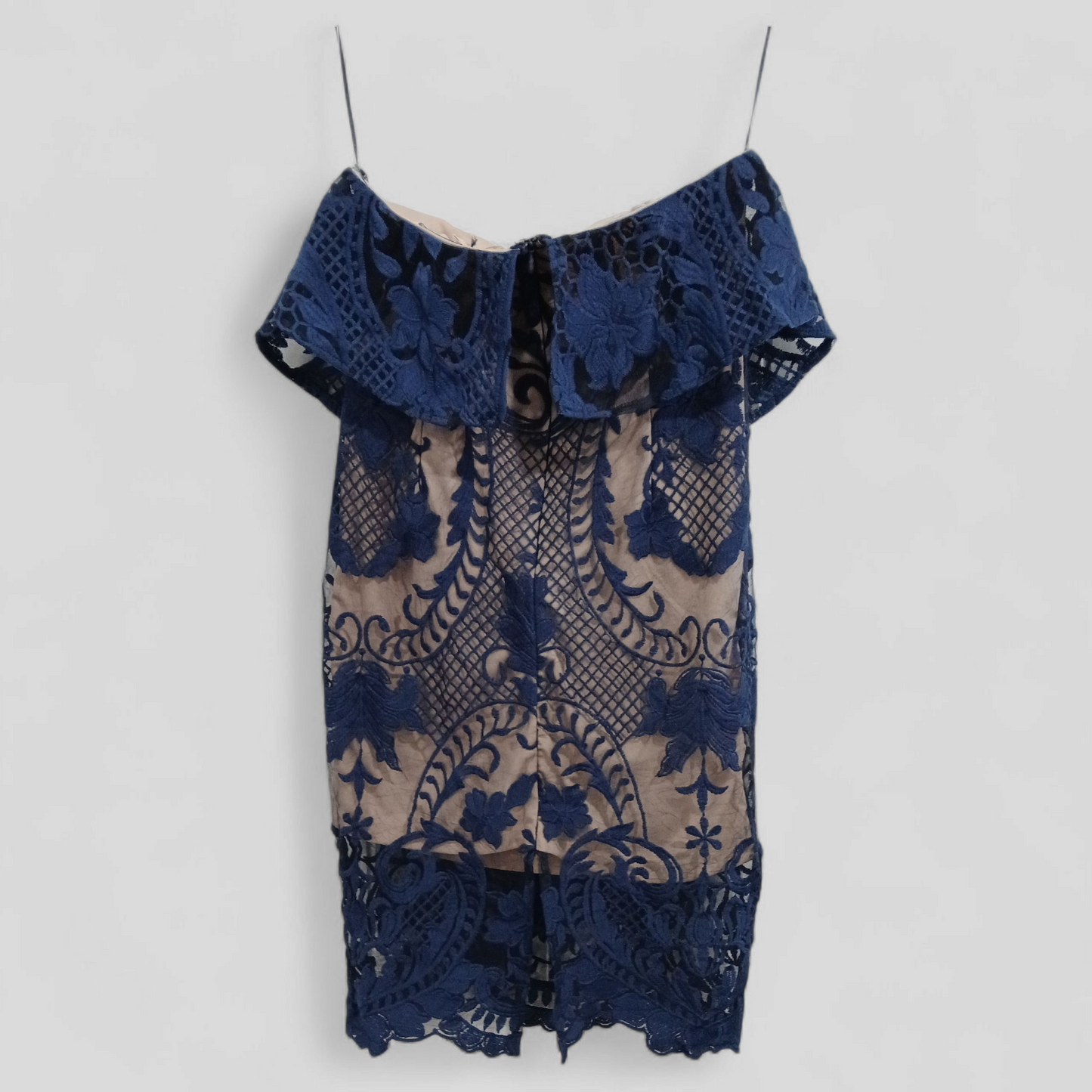 (12) Blossom | Blue Lace Strapless Dress