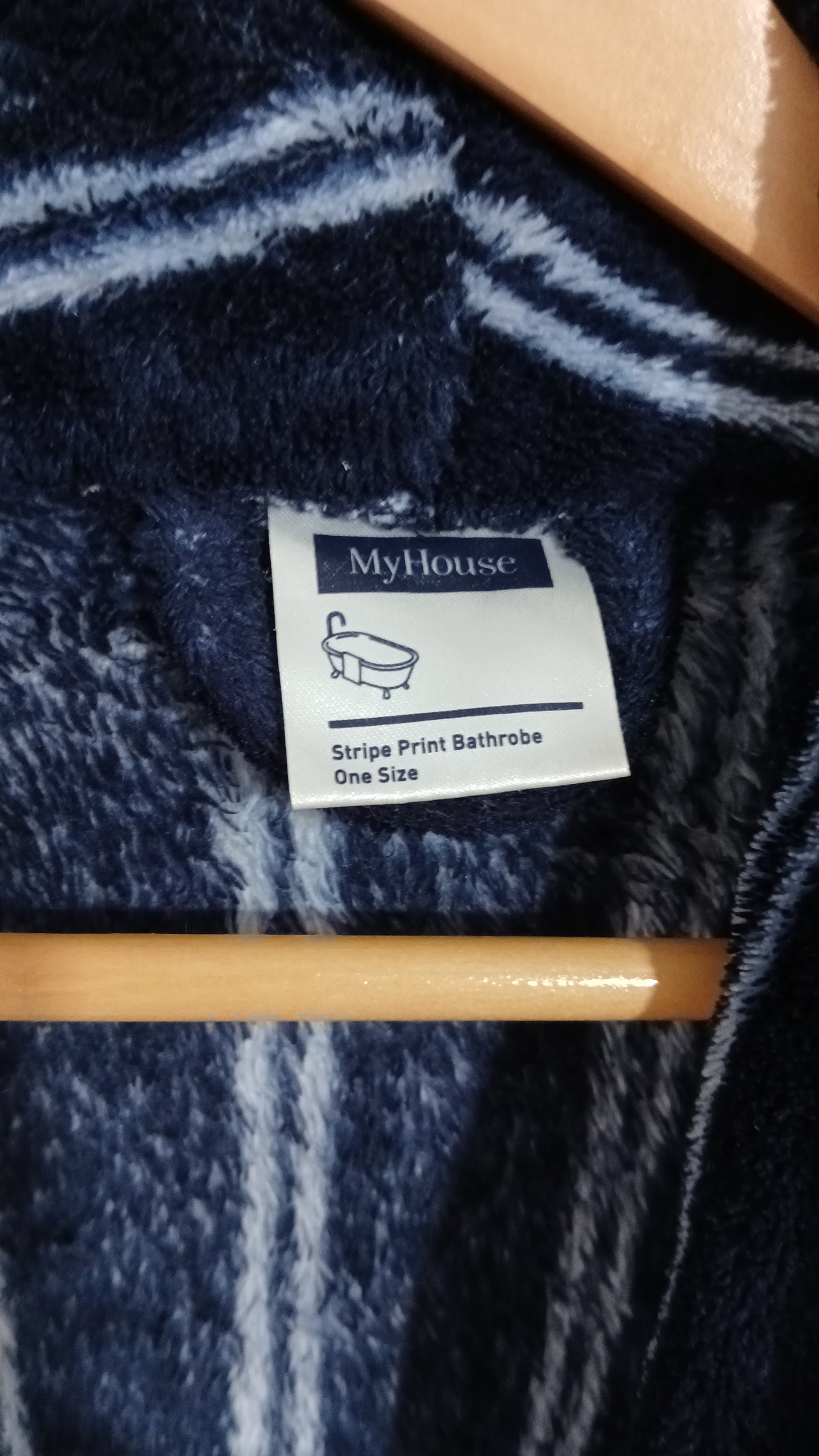 (OS) MyHouse | Navy Stripe Bath Robe