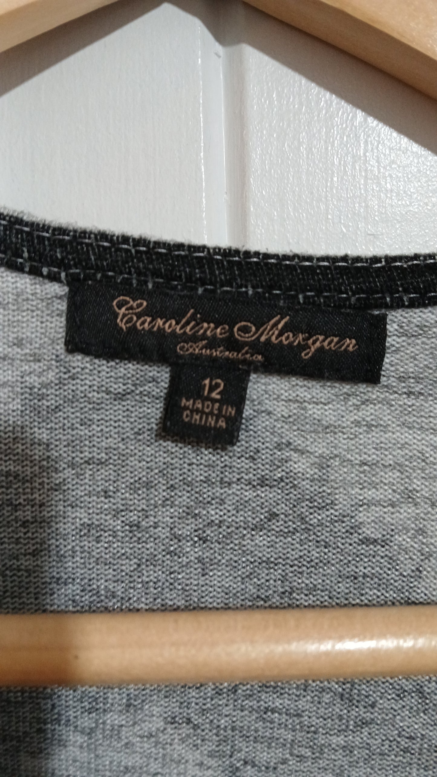 (12) Caroline Morgan | Grey Black Blouse