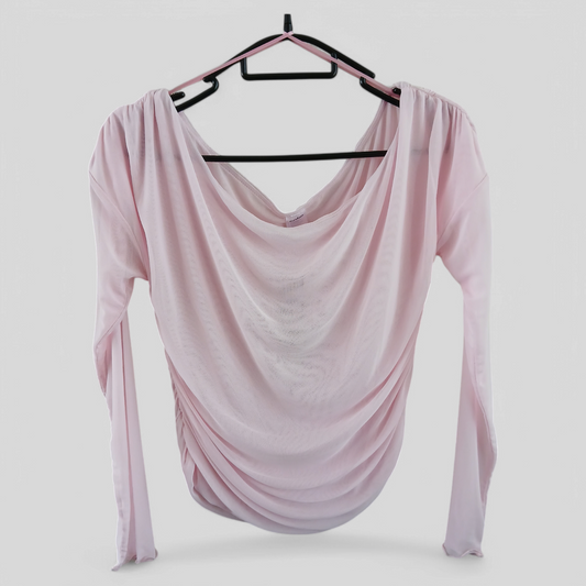 (16) BNWT | Anko | Baby Pink Mesh Ruched Blouse