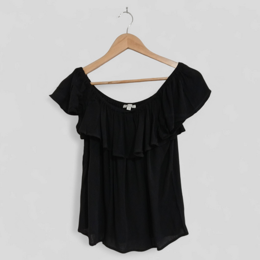 (14) Target | Black Ruffle Shoulder Blouse