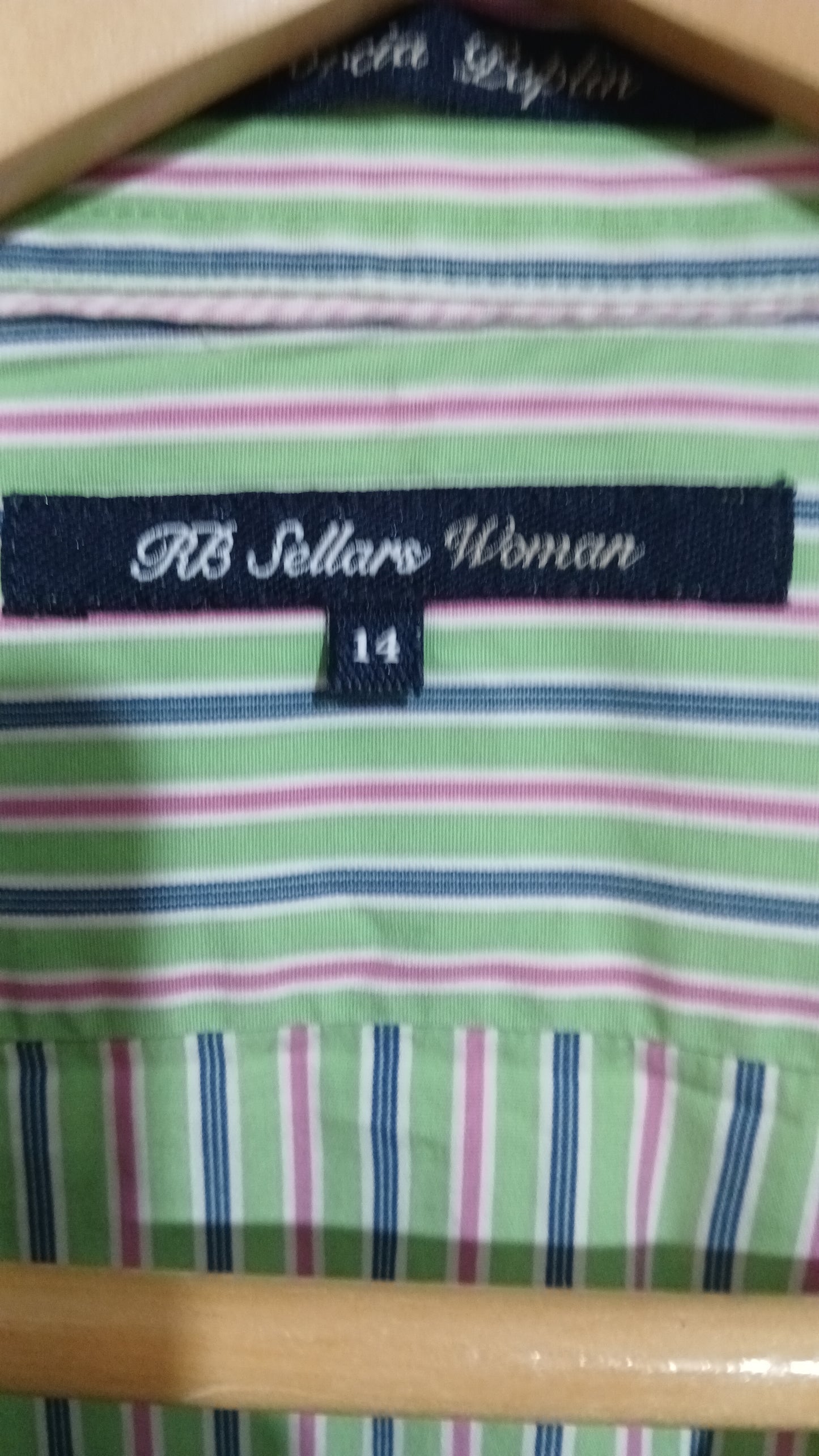(14) RB Sellars | Green Pink Striped LS Shirt