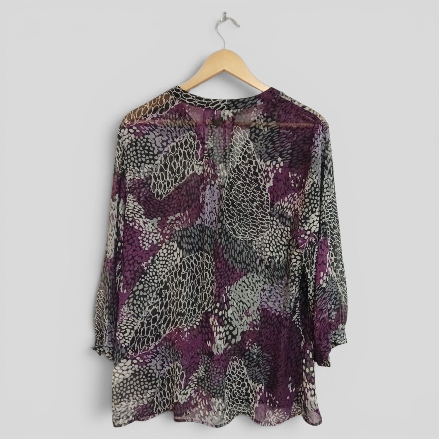 (14) Suzannegrae | Purple Sheer Patterned Blouse