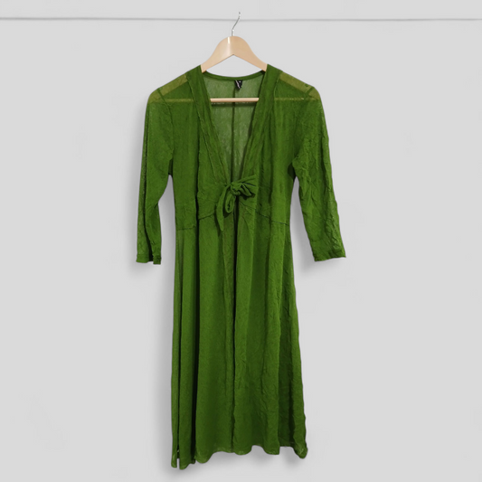 (14) Zebra | Sheer Long Green Cardi