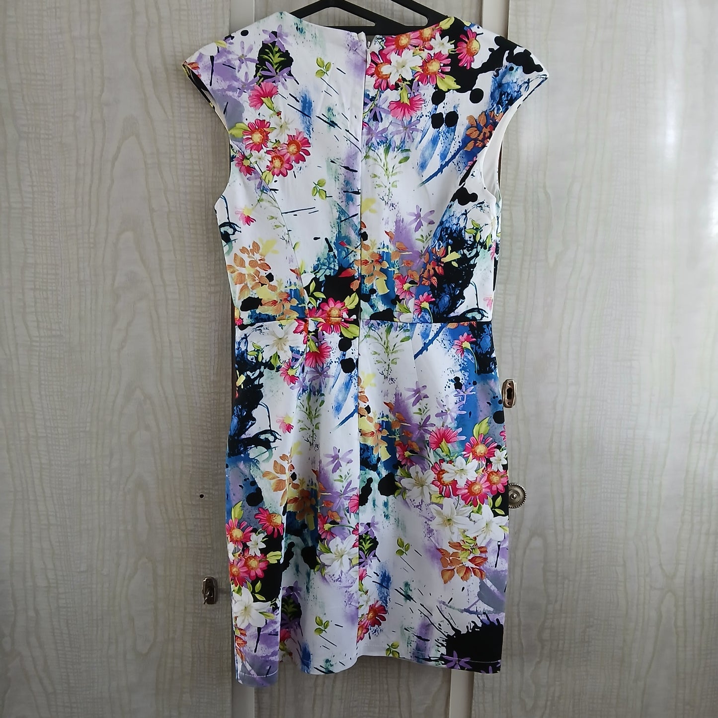 (8) Floral Cross Front Dress