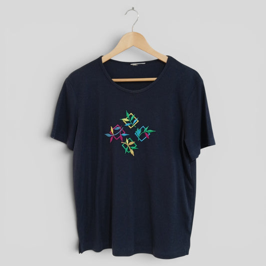 (14) Navy Tee | Embroidered