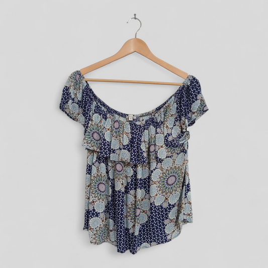(18) Target | Navy Floral Blouse