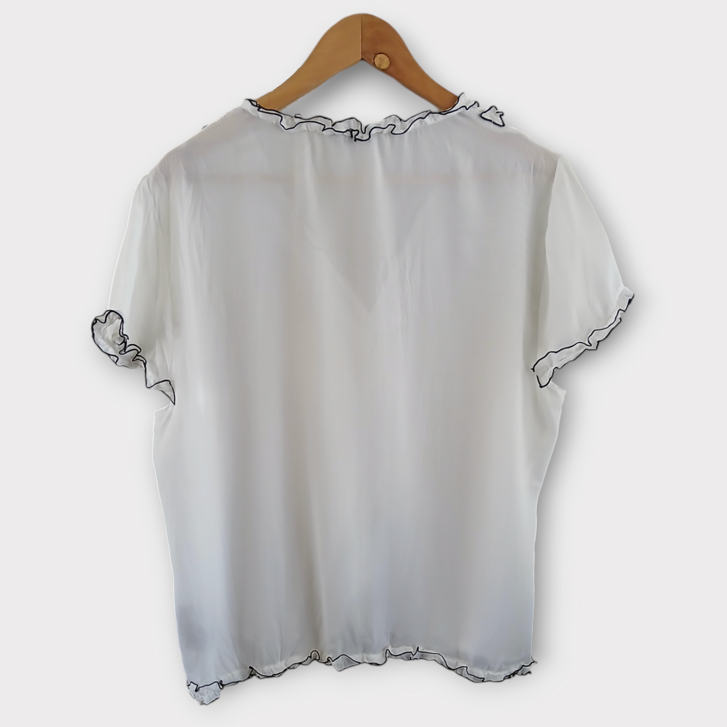 (16) Jacqui.e White Sheer Blouse