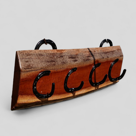 Beefwood & Horseshoe Hanging Rack
